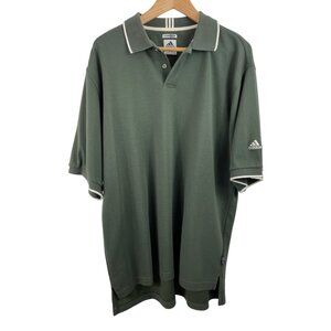 Adidas Mens Large Green Short Sleeve Polo Shirt Climalite